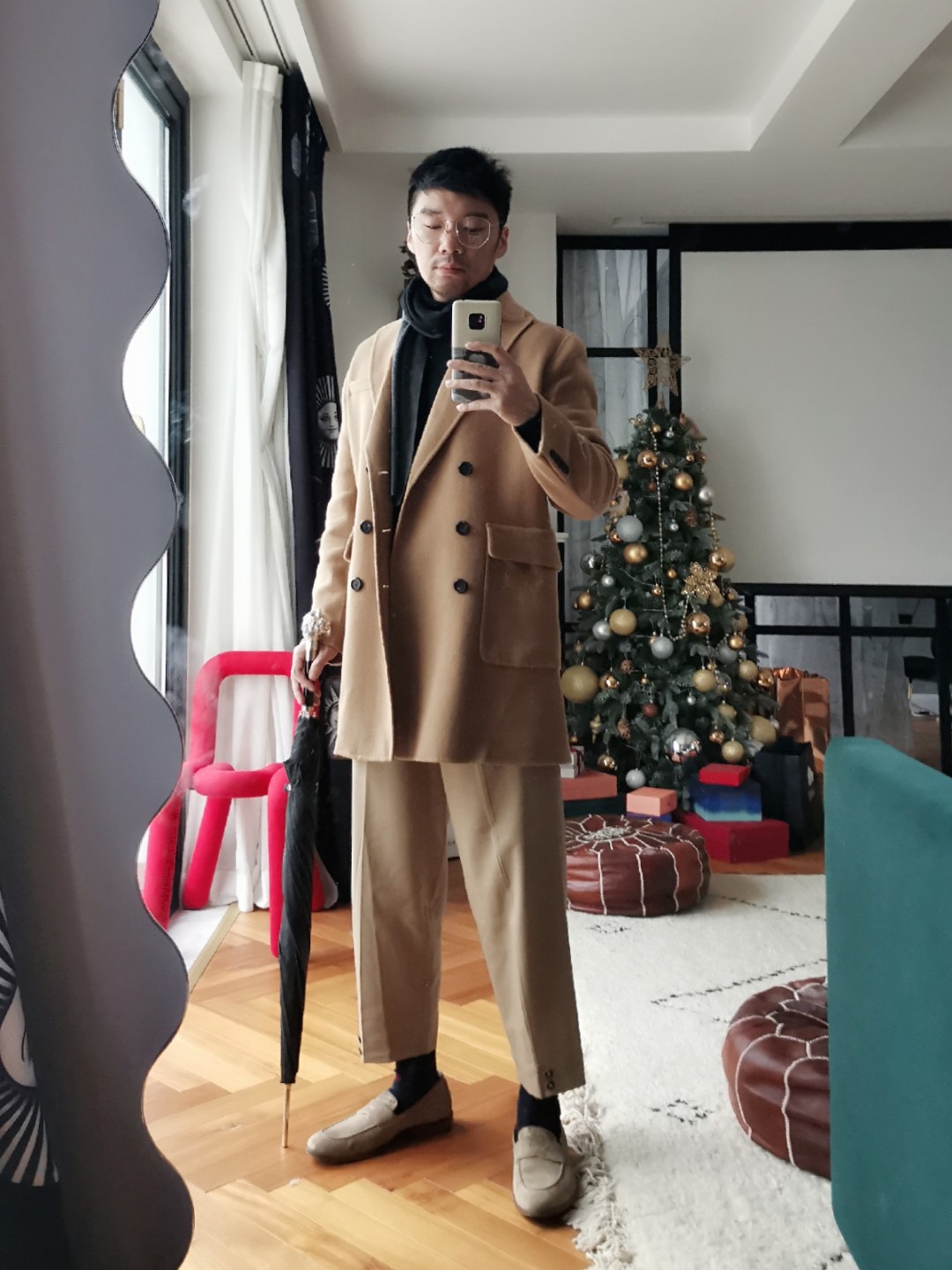 阴天适合穿温暖的大地色系，挑战打卡100天-DAY30，#今天穿什么# 